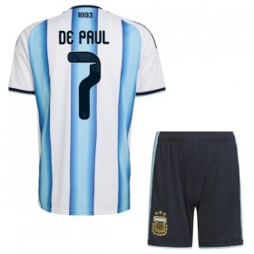 Argentina De Paul 7 Domácí MS 2026 - Dětské Fotbalové Dresy (S/S)