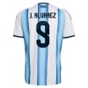 Argentina J. Alvarez 9 Domácí MS 2026 - Dětské Fotbalové Dresy (S/S)