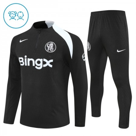 Tréninkový Mikina Chelsea Čtvrt Zip Černá 2025-26 - Dětské Tréninkový Mikina Chelsea Čtvrt Zip Černá 2025-26 - Dětské
