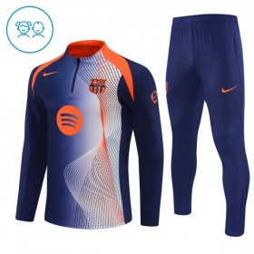 Tréninkový Mikina FC Barcelona Čtvrt Zip Modrá 2025-26 - Dětské