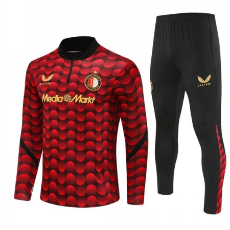 Tréninkový Mikina Feyenoord Rotterdam Čtvrt Zip Červená 2025-26 Tréninkový Mikina Feyenoord Rotterdam Čtvrt Zip Červená 2025-26