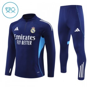 Tréninkový Mikina Real Madrid Čtvrt Zip Navy 2025-26 - Dětské