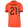 Nizozemsko Frenkie de Jong 21 Domácí MS 2026 - Dětské Fotbalové Dresy (S/S)
