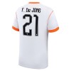 Nizozemsko Frenkie de Jong 21 Venkovní MS 2026 - Dětské Fotbalové Dresy (S/S)