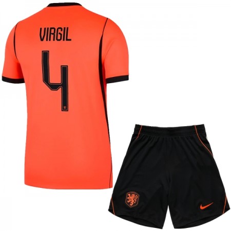 Nizozemsko Virgil 4 Domácí MS 2026 - Dětské Fotbalové Dresy (S/S)
