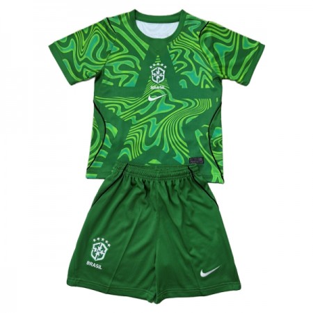 Brazílie Brankářské Domácí MS 2026 Zelená - Dětské Fotbalové Dresy (S/S) Brazílie Brankářské Domácí MS 2026 Zelená - Dětské Fotbalové Dresy (S/S)