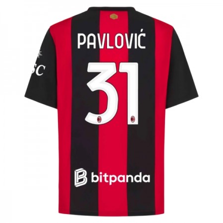 AC Milán Pavlovic 31 Domácí 2026-27 - Fotbalové Dresy (S/S)