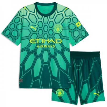 Manchester City Brankářské Domácí Zelená 2026-27 - Dětské Fotbalové Dresy (S/S)