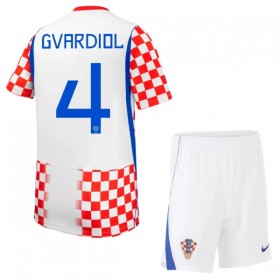 Chorvatsko Gvardiol 4 Domácí MS 2026 - Dětské Fotbalové Dresy (S/S)