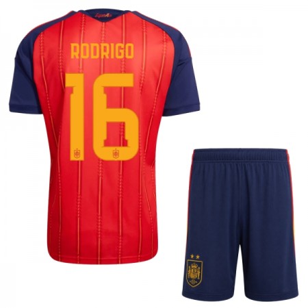Španělsko 2 Stars Rodrigo 16 Domácí MS 2026 - Dětské Fotbalové Dresy (S/S) Španělsko 2 Stars Rodrigo 16 Domácí MS 2026 - Dětské Fotbalové Dresy (S/S)