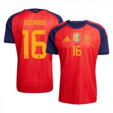 Španělsko 2 Stars Rodrigo 16 Domácí MS 2026 - Fotbalové Dresy (S/S)
