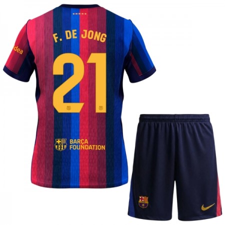 FC Barcelona Frenkie de Jong 21 Domácí 2026-27 - Dětské Fotbalové Dresy (S/S) FC Barcelona Frenkie de Jong 21 Domácí 2026-27 - Dětské Fotbalové Dresy (S/S)