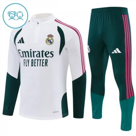 Tréninkový Mikina Real Madrid Čtvrt Zip Bílá 2026-27 - Dětské Tréninkový Mikina Real Madrid Čtvrt Zip Bílá 2026-27 - Dětské