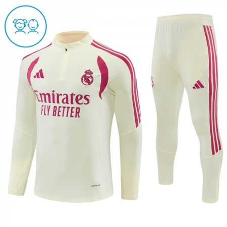 Tréninkový Mikina Real Madrid Čtvrt Zip Bílá 2026-27 - Dětské Tréninkový Mikina Real Madrid Čtvrt Zip Bílá 2026-27 - Dětské